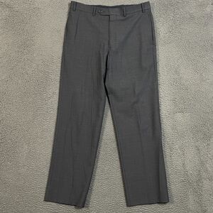 Brooks Brothers Pants Mens 35x31 Gray Straight Fit Dress Slacks Stretch Wool